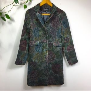 Size 2 Floral Tapestry Coat Express